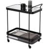 EHVYBDX 2-Tier Rolling Service Cart - Kitchen Hotel BarBathroom Trolley - Full-Metal Kitchen Bathroom Shelf - Multi-Function Practical Display Shelf Wrought Iron view 1