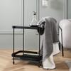 EHVYBDX 2-Tier Rolling Service Cart - Kitchen Hotel BarBathroom Trolley - Full-Metal Kitchen Bathroom Shelf - Multi-Function Practical Display Shelf Wrought Iron view 4
