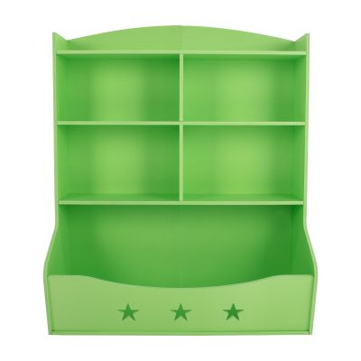 Kids Bookshelf Kid Toy Storage Organizer Home Organization Toys Bookcases 3Tier Children Wooden Bookshelves Easy to Assemble Book Cabinets for Nursery Kindergarten Playroom Bedroom Study Room (Green)