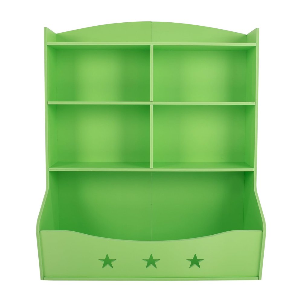 Kids Bookshelf Kid Toy Storage Organizer Home Organization Toys Bookcases 3Tier Children Wooden Bookshelves Easy to Assemble Book Cabinets for Nursery Kindergarten Playroom Bedroom Study Room (Green)