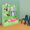 Kids Bookshelf Kid Toy Storage Organizer Home Organization Toys Bookcases 3Tier Children Wooden Bookshelves Easy to Assemble Book Cabinets for Nursery Kindergarten Playroom Bedroom Study Room (Green) view 2