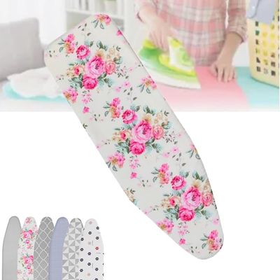 TAJMDGW Ironing Board Cover Pad Cotton 12x36in 15x48in, Ironing Board Pad Heavy Duty, Scorch Resistant Iron Board Cover with Thick Padding 2 Layers(Peony,13 X 44 Inch (34 X 110 Cm))