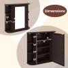 Tangkula Bathroom Medicine Cabinet with Mirror, Modern Wall Mounted Space-Saving Storage Organizer with Mirrored Door, 4 Internal Shelves & 6 Open Side Shelves, Bathroom Wall Cabinet (Coffee) view 3