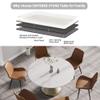 53.15" White Faux Marble Round Dining Table Set for 4-6, Morden Sintered Stone Dining Room Table Set with 4 Faux Leather Brown Dining Chairs for Dining Room view 4