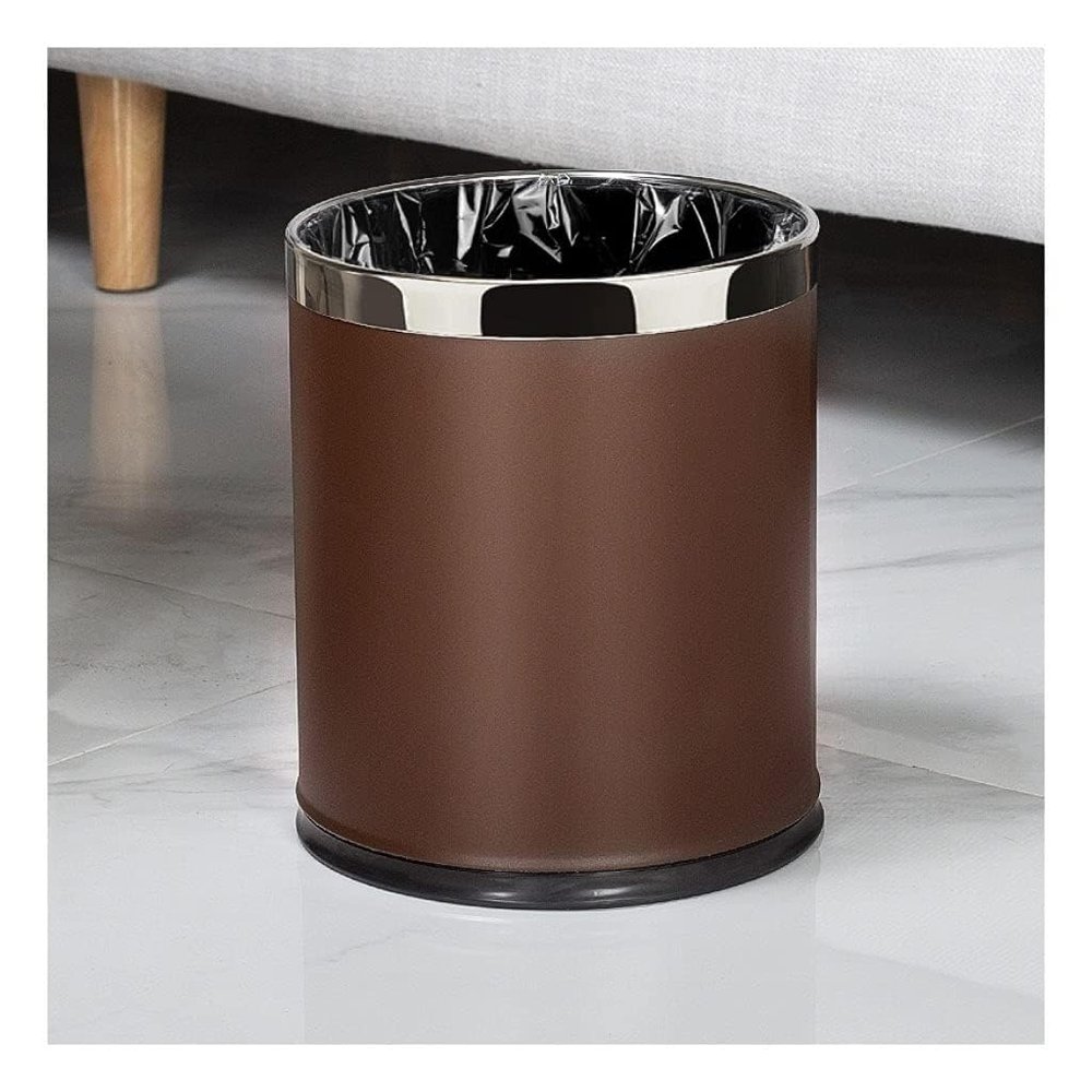 DUANZEYUQA Wastepaper Basket 10L Trash Can Without Cover Round Household Living Room High-end Trash Basket Simple Office Bedroom Kitchen Bathroom Hotel Trash Can Garbage Can(A)