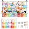 2 Tier Stuffed Animal Storage Shelf Net, 35x30'' Large Plushie Net w/ 2.4/1'' Dense Mesh for Mini Medium Stuffy Teddy, Rainbow Boho Macrame Toy Holder Display w/ Lights&Clips for Nursery Kid Girl Boy view 1