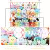 2 Tier Stuffed Animal Storage Shelf Net, 35x30'' Large Plushie Net w/ 2.4/1'' Dense Mesh for Mini Medium Stuffy Teddy, Rainbow Boho Macrame Toy Holder Display w/ Lights&Clips for Nursery Kid Girl Boy view 3
