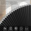 Arch Window Shade Blackout, Stick on Cellular Shades Cordless No Drill Honeycomb Blinds, Thermal Insulated UV Protection Fabric Half Circle Window Coverings Room Darkening Shades (Black, 48"W x 24"H) view 2