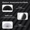 Arch Window Shade Blackout, Stick on Cellular Shades Cordless No Drill Honeycomb Blinds, Thermal Insulated UV Protection Fabric Half Circle Window Coverings Room Darkening Shades (Black, 48"W x 24"H) view 4
