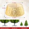 LIHAO Gold Christmas Tree Collar, 24 Inch Sequin Christmas Tree Skirt, Christmas Tree Base Cover Stand, Glitter Xmas Tree Ring for 3ft 4ft 5ft 6ft Artificial Trees Festival Decor Home Party view 2
