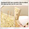 LIHAO Gold Christmas Tree Collar, 24 Inch Sequin Christmas Tree Skirt, Christmas Tree Base Cover Stand, Glitter Xmas Tree Ring for 3ft 4ft 5ft 6ft Artificial Trees Festival Decor Home Party view 4