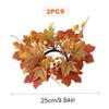 2Pcs Fall Candle Ring 9.8 Inch Autumn Candle Ring Artificial Maple Leaf Wreath Thanksgiving Candle Ring Holder Mini Fall Wreath for Pillars Centerpiece Tabletop Decoration Mini Fall Wreath Small Fall view 4