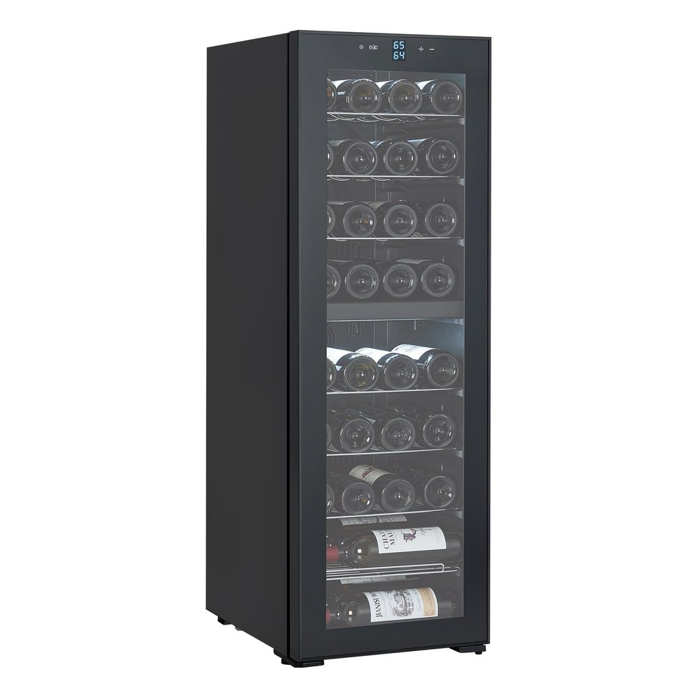 GarveeTech 39 Bottle Compressor Wine Cooler Refrigerator, Dual Zone Dual Temperature Built-in/Freestanding Wine Cellar For Red, White, Champagne or Sparkling