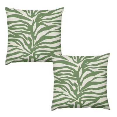 ArogGeld Pack of 2, Chinoiserie Pillow Cover 20"x20" Tiger Print Sage Green Throw Pillow Zebra Animal Print Euro Sham Pillow with Zipper Farmhouse Velvet Throw Pillow Cover