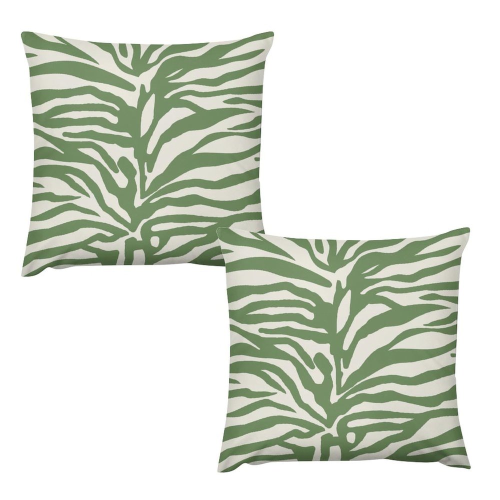 ArogGeld Pack of 2, Chinoiserie Pillow Cover 20"x20" Tiger Print Sage Green Throw Pillow Zebra Animal Print Euro Sham Pillow with Zipper Farmhouse Velvet Throw Pillow Cover