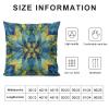 ArogGeld Watercolor Portuguese Abstract Damask Throw Pillow Cover Set of 2 20"x20" Abstract Flower Trellis Blue Throw Pillows Chinoiserie Dutch Velvet Throw Pillow Case for Living Room Bedroom view 2