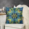 ArogGeld Watercolor Portuguese Abstract Damask Throw Pillow Cover Set of 2 20"x20" Abstract Flower Trellis Blue Throw Pillows Chinoiserie Dutch Velvet Throw Pillow Case for Living Room Bedroom view 3