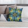 ArogGeld Watercolor Portuguese Abstract Damask Throw Pillow Cover Set of 2 20"x20" Abstract Flower Trellis Blue Throw Pillows Chinoiserie Dutch Velvet Throw Pillow Case for Living Room Bedroom view 4