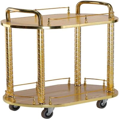 EHVYBDX Wine Cart for Home Kitchen Hotel Durable Serving Drinks Bar Cart Metal Storage Trolley Rolling Cart Serving Kitchen Trolley with 4 Casters