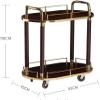 EHVYBDX Wine Cart for Home Kitchen Hotel Durable Serving Drinks Bar Cart Metal Storage Trolley Rolling Cart Serving Kitchen Trolley with 4 Casters view 3