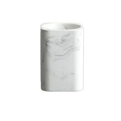 HDNSAUD Soap Dispenser Set Bathroom Accessories Set Soap Dispenser Cotton Jar Mouthwash Cup Imitation Marble TumblerToothbrush Holder and Tray Marble White(Mouthwash Cup)