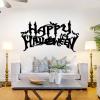Happy Halloween Metal Wall Decor, Happy Halloween Letter Wall Art, Pumpkin Bat Metal Decor, Wall Art for Living Room (Silver, 24"x13"|60x32cm) view 2