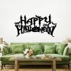 Happy Halloween Metal Wall Decor, Happy Halloween Letter Wall Art, Pumpkin Bat Metal Decor, Wall Art for Living Room (Silver, 24"x13"|60x32cm) view 3
