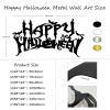 Happy Halloween Metal Wall Decor, Happy Halloween Letter Wall Art, Pumpkin Bat Metal Decor, Wall Art for Living Room (Silver, 24"x13"|60x32cm) view 4