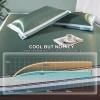 Ice Silk Cooling Mat Foldable Summer Cooling Bedding Mat, Ice Rattan Mat 3 Piece Set, Comfort Soft Nonslip Matting Cover for All Seasons(Blue,200 * 220cm) view 3
