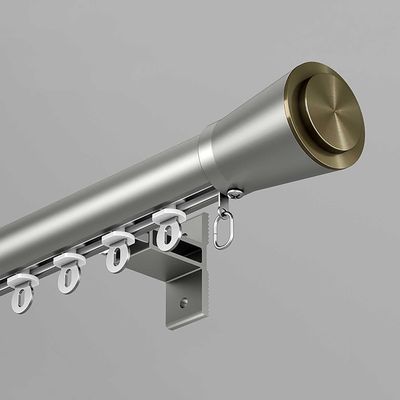 Aluminum Curtain Track Room Divider Curtain Track Modern Roman Rods Curtain Rods Heavy-Duty Curtains Rails for Wall Mount for Living Room Bedroom Room Shower Divider(Gray,2.1m(6.9ft))