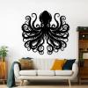 Octopus Metal Wall Art, Large Metal Octopus Wall Decor, Ocean Monster Art, Sea Life Decor, Nautical Wall Art for Bathroom, Living Room (White, 24"x22"|60x55cm) view 2
