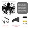 Octopus Metal Wall Art, Large Metal Octopus Wall Decor, Ocean Monster Art, Sea Life Decor, Nautical Wall Art for Bathroom, Living Room (White, 24"x22"|60x55cm) view 4