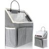 11.4 X 8.66 Inch Wall Hanging Storage Bags with Pockets, Wall Organizer Storage Basket for Dorm, Kitchen, Bathroom, Bedroom, Office, Gray view 1