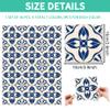 WEBEEDY 36 PCS Blue-Beige Tile Sticker Decal Easy to Peel and Stick Self-Adhesive Wall Tile Decals Waterproof Removable Decorative Stickers for Kitchen Bathroom Laundry Shower Decor(4x4 Inch) view 2