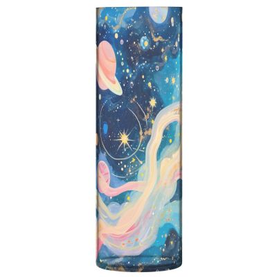 ALAZA Planet Starry Sky Painting Vase for Flowers 3.9" W x 11.8" H Cylinder Vases for Centerpieces Home Office Decor Storage Container