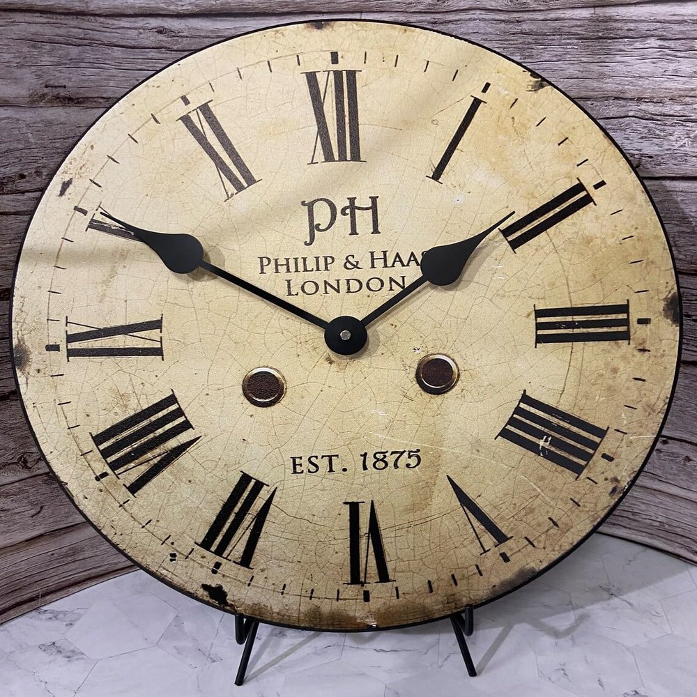 Customizable Philip & Haas Wall Clock | Ultra Quiet Quartz Mechanism | Hand Made in USA Beautiful Crisp Lasting Color | Comes in 8 Sizes (15 Inches)