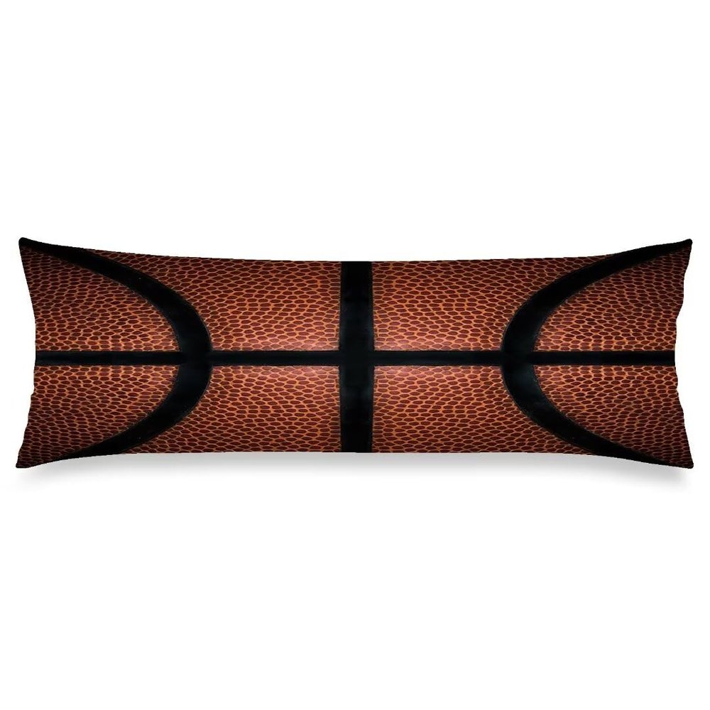 Basketball Body Pillow Cover 20x54 Pillow Case Basketball Spot Leather Texture Sport Cushion Long Pillowcase with Zipper Sports Theme Decorative Soft Large Bedding Pillow Cases for Bedroom,Couch