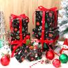 Cholemy 5 Pcs Christmas Nesting Gift Box Set with Lid - Assorted Size, Xmas Nested Box with Ribbon for Christmas, House Warming Gift Wrap (Burgundy Ribbon, Snowman) view 2