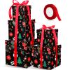 Cholemy 5 Pcs Christmas Nesting Gift Box Set with Lid - Assorted Size, Xmas Nested Box with Ribbon for Christmas, House Warming Gift Wrap (Burgundy Ribbon, Snowman) view 3