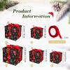 Cholemy 5 Pcs Christmas Nesting Gift Box Set with Lid - Assorted Size, Xmas Nested Box with Ribbon for Christmas, House Warming Gift Wrap (Burgundy Ribbon, Snowman) view 4