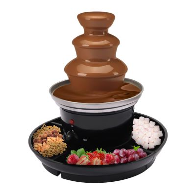 3-Tier Chocolate Fondue Fountain, Mini Melting Chocolate Melt Dipping Machine, Stainless Steel Chocolate Melting Machine Nacho Cheese, BBQ Sauce, Ranch, Liqueuers, for Birthday Party Wedding
