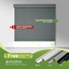 MoDanCeQ No Drill No Tools Blackout Roller Shades for Windows, Cordless Blinds with Linen Fabric-Matched, Custom Roller Blinds for Home Office Door, Light Grey, 44.5" W x 36" H view 2