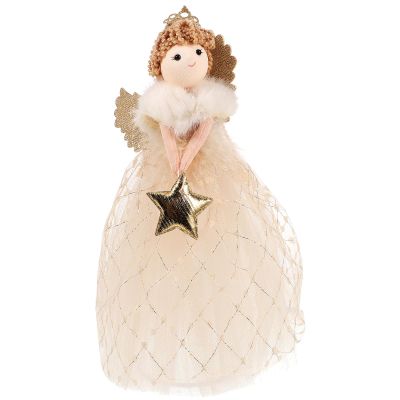 VANZACK Christmas Tree Topper Angel Figurine Tree Topper Angel Xmas Tree Topper Ornaments Christmas Treetop Decor for Christmas Table Holiday Shopping Mall Decor