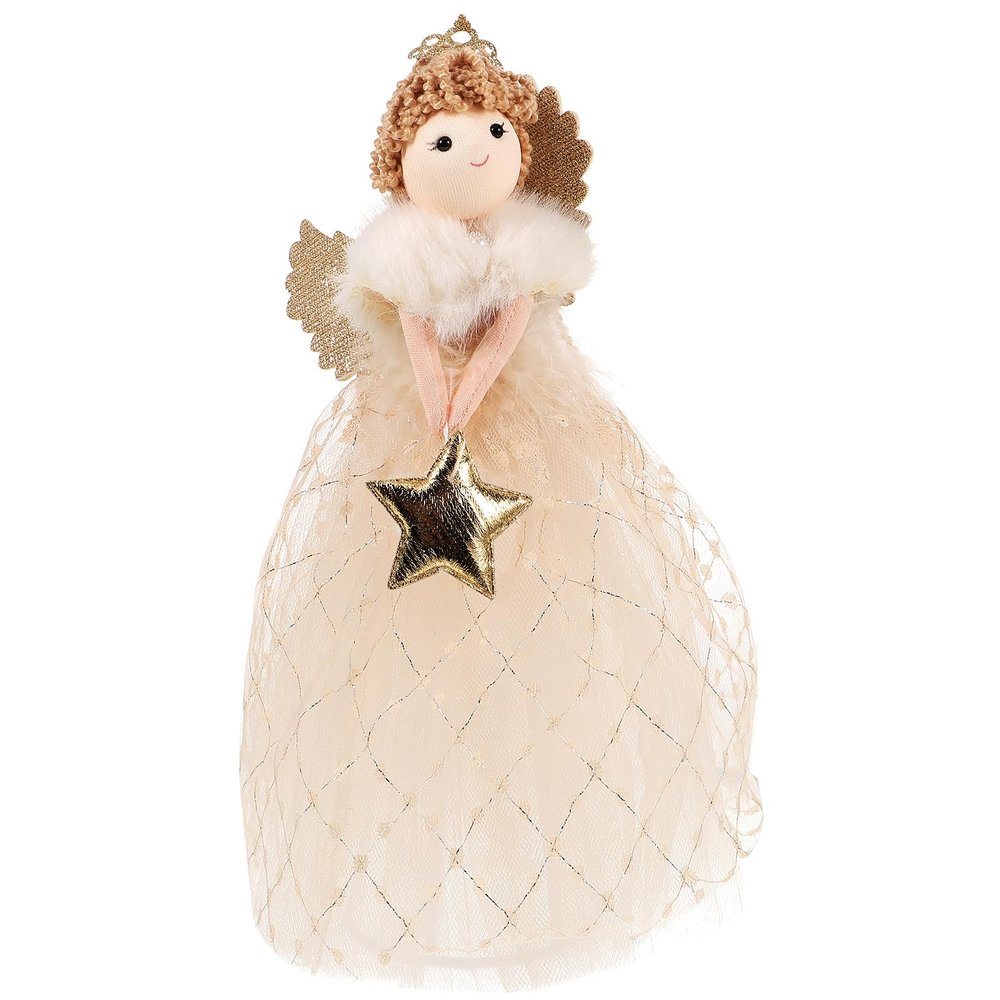 VANZACK Christmas Tree Topper Angel Figurine Tree Topper Angel Xmas Tree Topper Ornaments Christmas Treetop Decor for Christmas Table Holiday Shopping Mall Decor