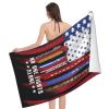 No One Fights Alone USA Flag Thin Line Military Police Nurse Beach Towel Bath Towel Absorbent Bathroom Towels Super Oversized 32x52 Inch view 4