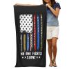 No One Fights Alone USA Flag Thin Line Military Police Nurse Beach Towel Bath Towel Absorbent Bathroom Towels Super Oversized 32x52 Inch view 2