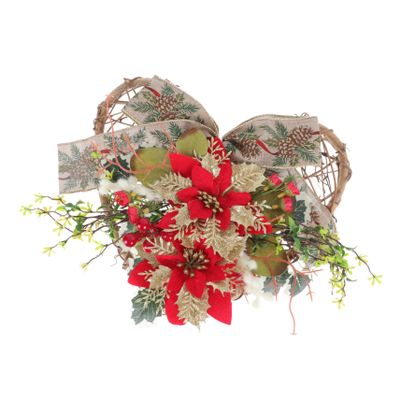 VINTORKY 1pc -Shaped Plant Door Wreath Pendant Xmas Festival Decor for Home Entry for Indoor Wall and Door Decoration Vibrant Colors Unique Design