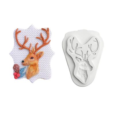 Baking Supplies,12.6x6.6cm Deer Silicone Mold Deer Head Deer Horn Christmas Elk Silicone Mold Cake Baking and Decorative Cake Tools