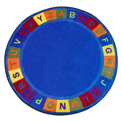 KIDCARPET.COM Colors Alphabet Circle Learning Rug 6' Round | Alphabet Nursery Area Rug | Educational, for Children's Classroom | for Kids Playroom