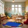 KIDCARPET.COM Colors Alphabet Circle Learning Rug 6' Round | Alphabet Nursery Area Rug | Educational, for Children's Classroom | for Kids Playroom view 2